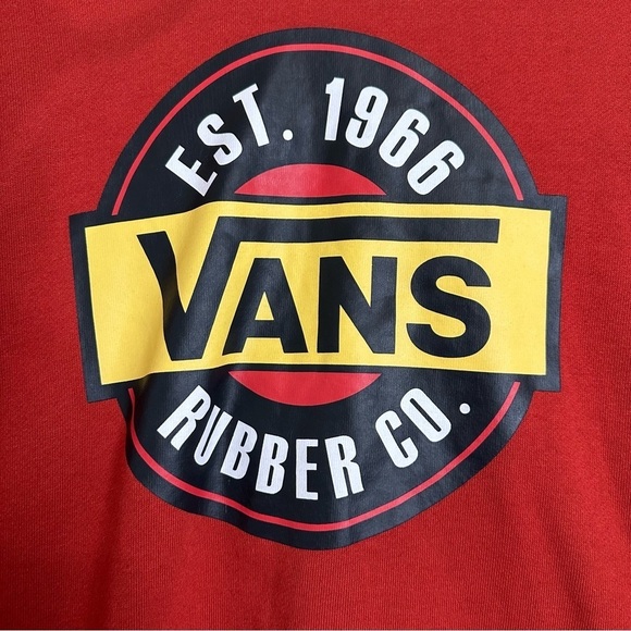 Vans Rubber Co. Red Chromo Twofer Hoodie Women's Sweatshirt, Size XL - Picture 5 of 13